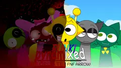 Sprunki Retake pyramixed fnf arrow cover